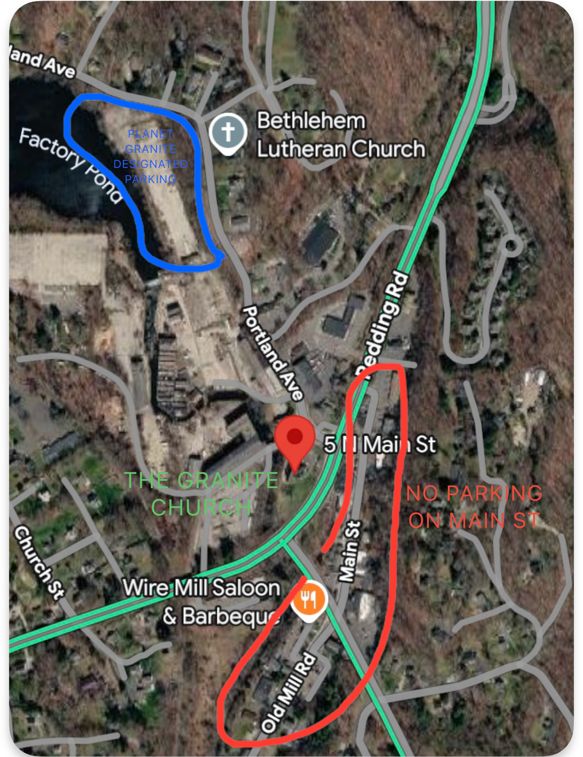Aerial Parking Map for Planet Granite